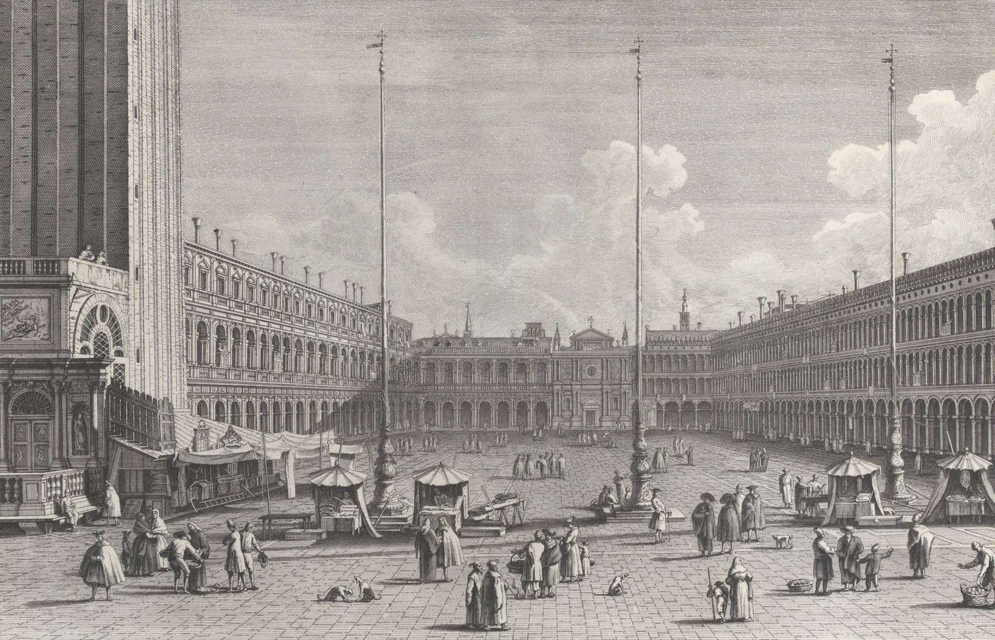 Market stalls in Piazza San Marco, Venice